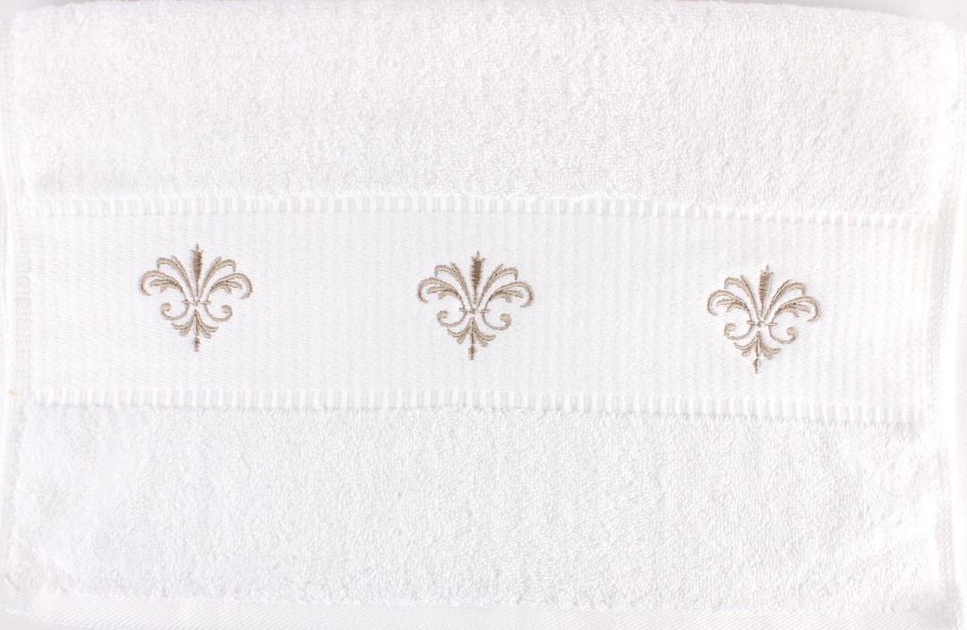 Embroidered cotton hand towel 40x80cm 'Coral' Code: HT-COR image 0
